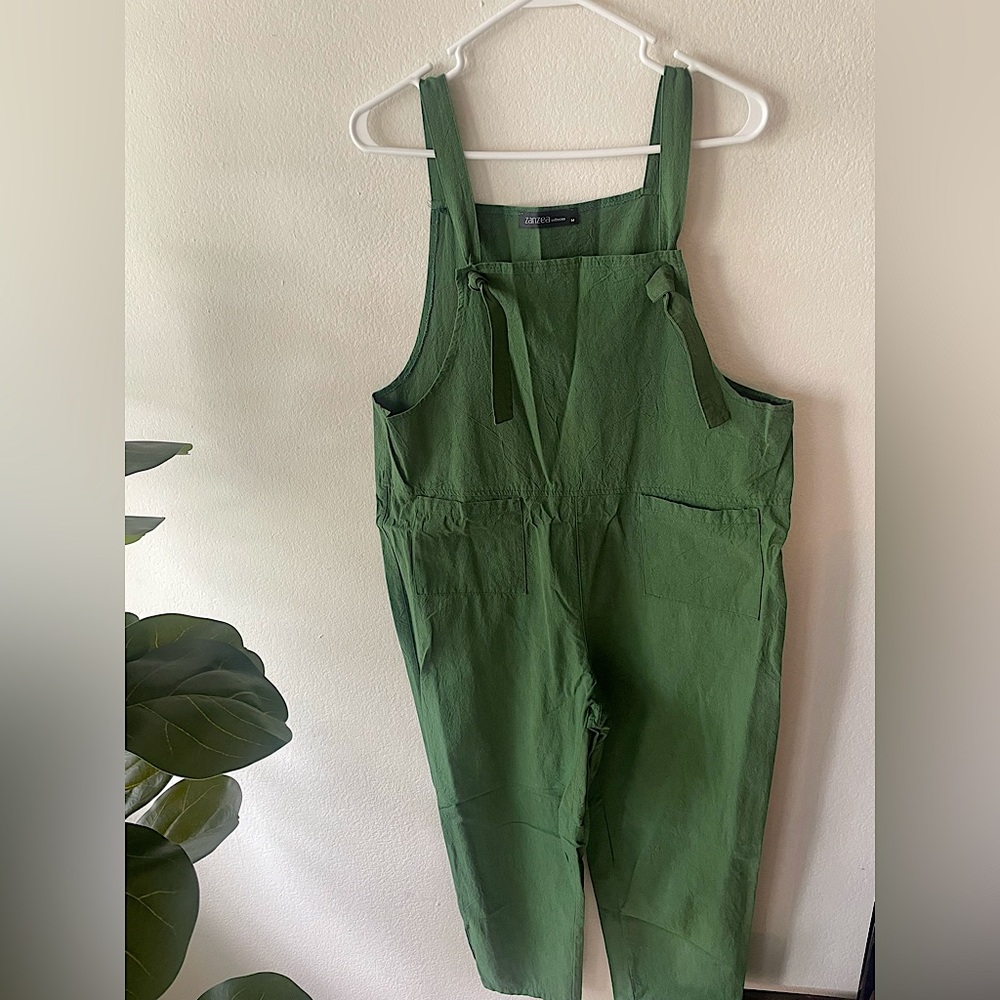 NWOT Zanzea Collection Green Overalls with Adjustable Straps Women’s Size Medium - Picture 4 of 8